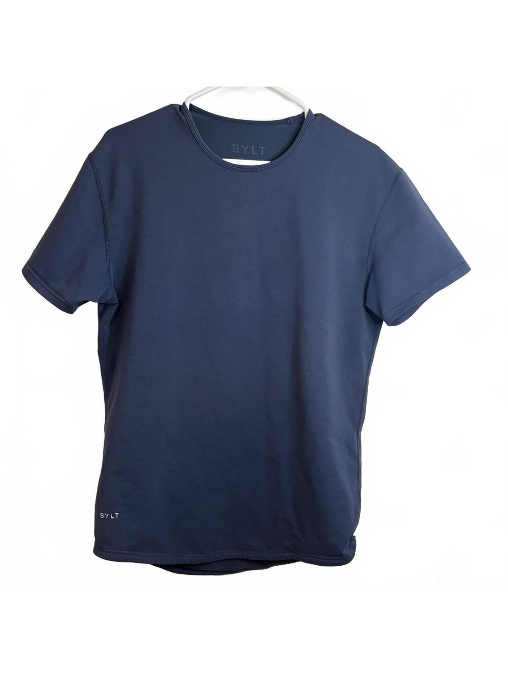 BYLT Lux Drop Cut Short Sleeve T-Shirt in Navy Blue, Size Medium